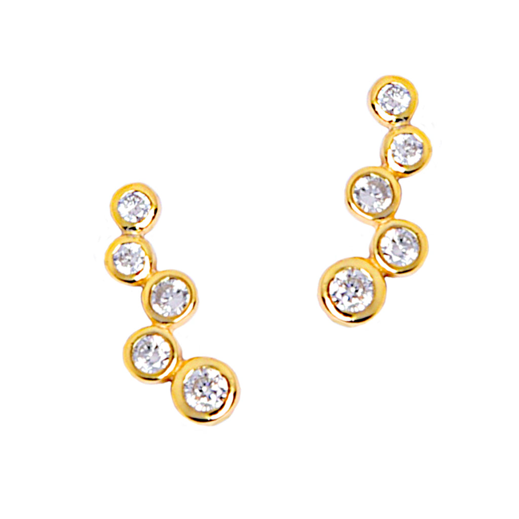 14KT Yellow Gold Marquise Ear Climber Earrings 0.07 CT. T.W. - Spence  Diamonds